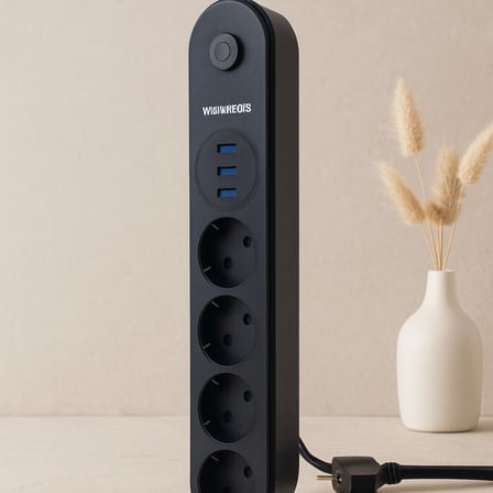 Termal Korumalı Anahtarlı 4'lü Uzatma Kablosu 3 USB 2 m