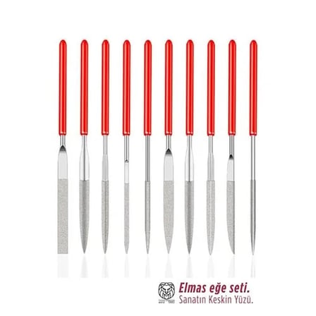 10'lu Profesyonel Elmas Eğe Seti | Hassas Metal Ahşap Cam İşleme Törpüsü 722921