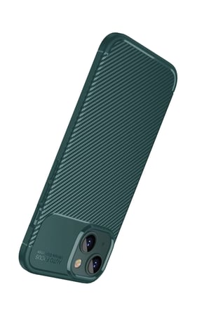 Apple iPhone 15 Kılıf Auto Focus Karbon Kapak - Yeşil