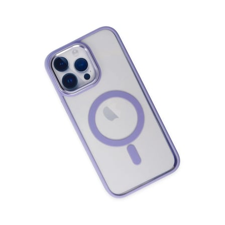 Apple iPhone 14 Pro Max Kılıf Room Magneticsafe Silikon - Lila