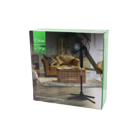 Kiwi KFAN-7426 16 İnç - 41CM Teleskopik Katlanır Ayaklı Vantilatör 3 Kademe Hız 3 Pls.kanat Metal Kafes - Ayak Y: 90CM