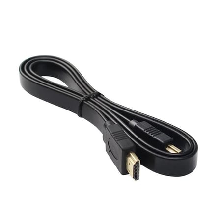 HK-25508 Düz Siyah 1.5 Metre Flat Yassı Gold Uçlu 19 Pin HDMI Kablo