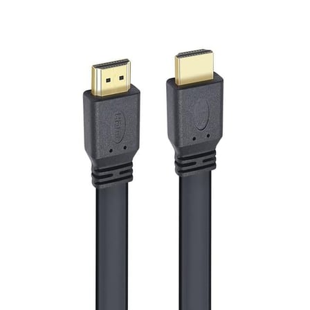 HK-25508 Düz Siyah 1.5 Metre Flat Yassı Gold Uçlu 19 Pin HDMI Kablo