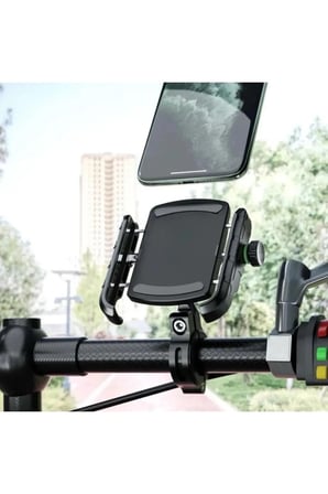 Motosiklet Gidon Ve Ayna Bağlantılı Motor Ve Bisiklet Uyumlu Telefon Tutucu -w Hızlı Şarj