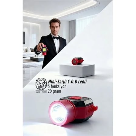 Ultra-pro 5 Fonksiyonlu 600 Lümen Usb-c Şarjlı Mini Led El Feneri & Kamp Lambası 722876