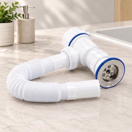 Paslanmaz taşlı körüklü lavabo sifon