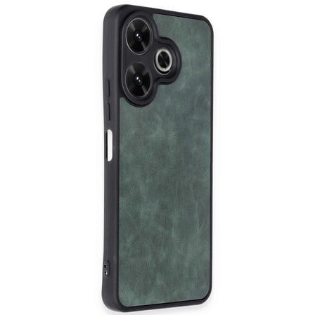 Redmi 13 4G Kılıf Aras Deri Kapak - Koyu Yeşil