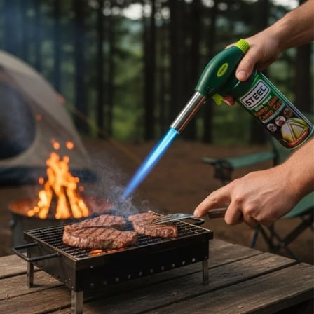 Outdoor Kamp, Piknik ve Tamir İşleri İçin Kamp Gazı Seti – Taşınabilir Pürmüz Alev Tabancası ve Yüksek Performanslı Gaz Kartuşu