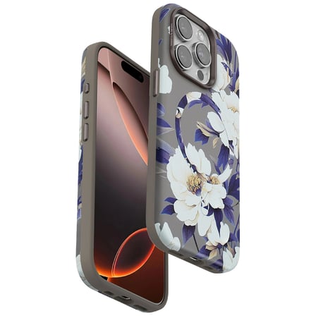 Onegif Apple İphone 14 Pro Flower Series Magsafe Kapak - Gri