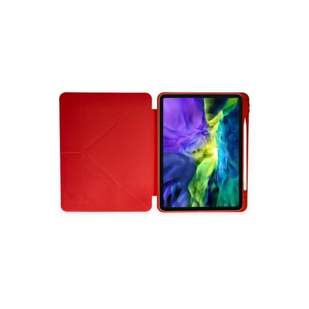 Apple İpad 2022 10.9 (10.nesil) Kılıf Kalemlikli Mars Tablet Kılıfı - Kırmızı