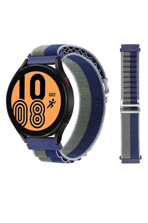 Watch 20mm KR410 Kumaş Kordon - Lacivert-Yeşil