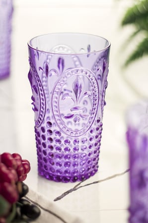Bardak Altlığı Akrilik Mor 6'lı Uzun & Su Meşrubat Bardağı 750 ml ( Büyük Boy & Cam Değildir )