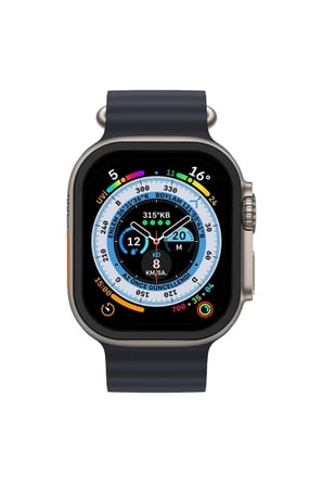Apple Watch Ultra 49mm Alüminyum Kasa Cam Ekran Koruyucu - Siyah