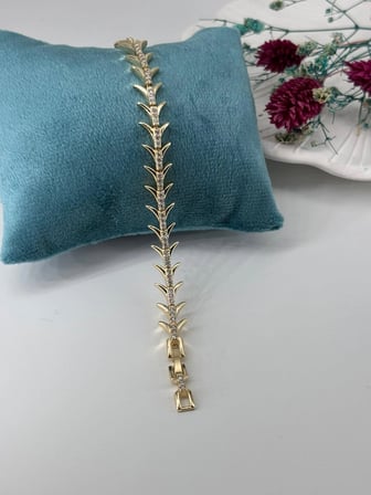 Zirkon Taşlı Pirinç Zirkon Bileklikler 17+2 Cm  - Kbl0271