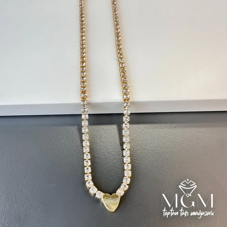 3 Mm Zirkon Taşlı Pirinç Kolyeler 40+5 Cm Uzatma Payı - Kl0082