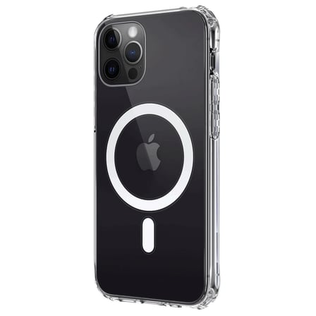 Apple iPhone 12 Kılıf Magneticsafe Şeffaf Silikon - Şeffaf