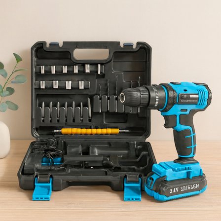 Şarjlı Matkap Seti 24W 1350 RPM Çantalı