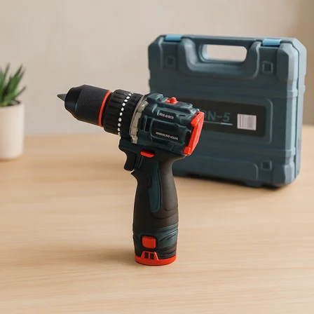 24V Fırçasız Şarjlı Darbeli Matkap + Uç Seti - 5.0Ah, 1550 RPM, 2 Batarya