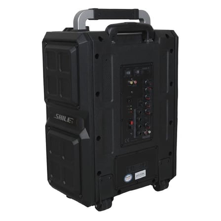 Shile SL-2017 50 Watt Taşınabilir Seyyar Aktif Amfi Hoparlör Kablosuz EL + Yaka Mikrofonlu USB+SD+BT Kumandalı