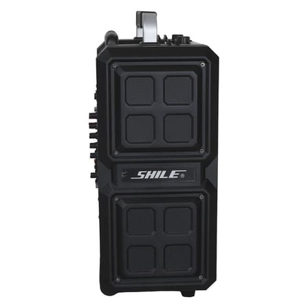 Shile SL-2017 50 Watt Taşınabilir Seyyar Aktif Amfi Hoparlör Kablosuz EL + Yaka Mikrofonlu USB+SD+BT Kumandalı