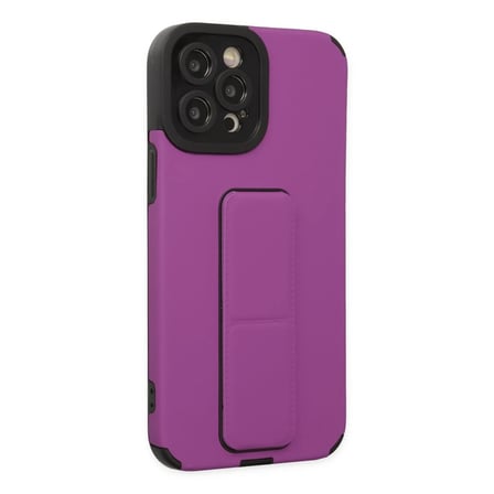 iPhone 12 Pro Max Kılıf Mega Standlı Silikon - Mor