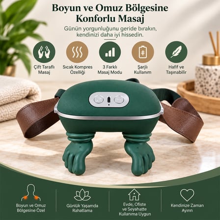 ÇİFT EL ŞEKLİNDE BOYUN VE OMUZ MASAJ ALETİ 5V - 2000mAH 165X155X135MM DP-770