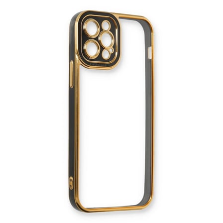 iPhone 12 Pro Max Kılıf Liva Lens Silikon - Siyah