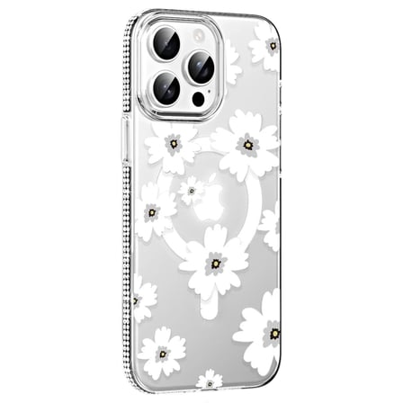 Joko Apple iPhone 15 Pro Floral Magsafe Kapak - Beyaz