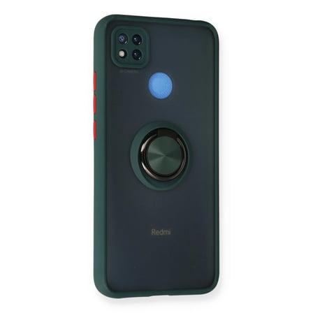 Redmi 9C Kılıf Montreal Yüzüklü Silikon Kapak - Yeşil