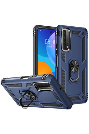Huawei P Smart 2021 Kılıf Sofya Yüzüklü Silikon Kapak - Lacivert