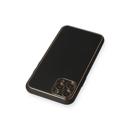iPhone 11 Pro Max Kılıf Coco Deri Silikon Kapak - Siyah
