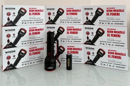 WISON WS- W Uzun Menzilli Şarjlı Metal El Feneri