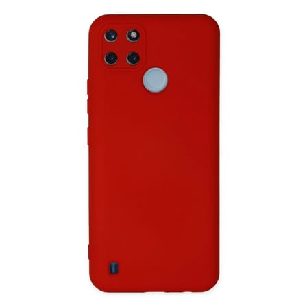 Realme C25Y Kılıf Nano içi Kadife Silikon - Kırmızı
