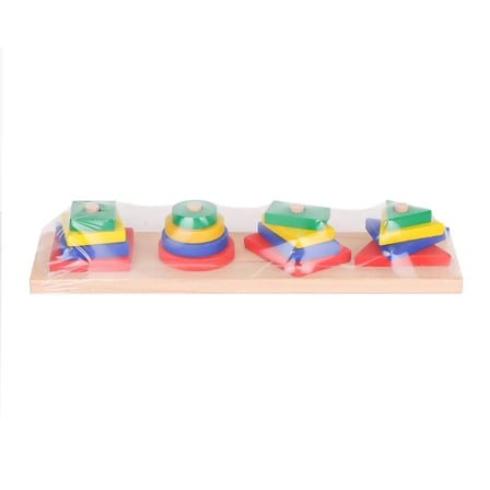 KR006 Woodoy Renkli Geometrik Şekiller -Karsan Oyuncak