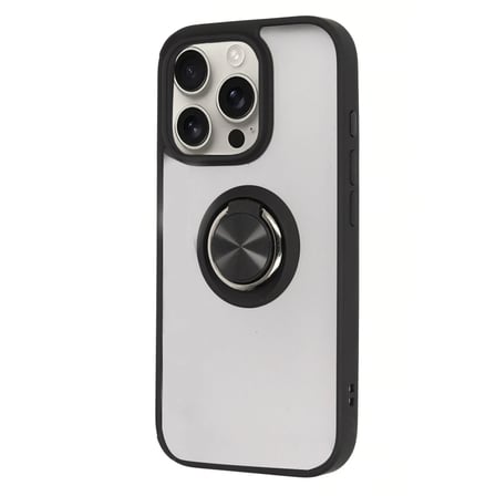 iPhone 16 Pro Kılıf Montreal Yüzüklü Silikon Kapak - Siyah