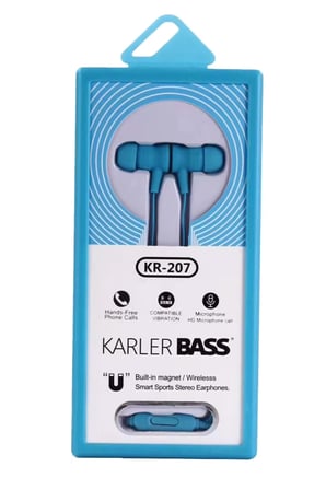 Karler Bass KR-207 Mıknatıslı Kablolu Kulaklık - Mavi