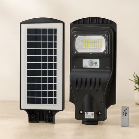 100W Güneş Enerjili Sokak Lambası 6500K Sensörlü Kumandalı