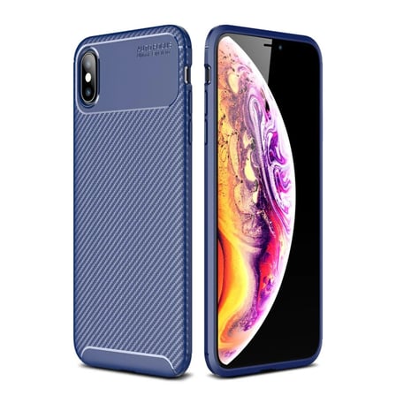 Apple iPhone XS Max Kılıf Auto Focus Karbon Kapak - Lacivert