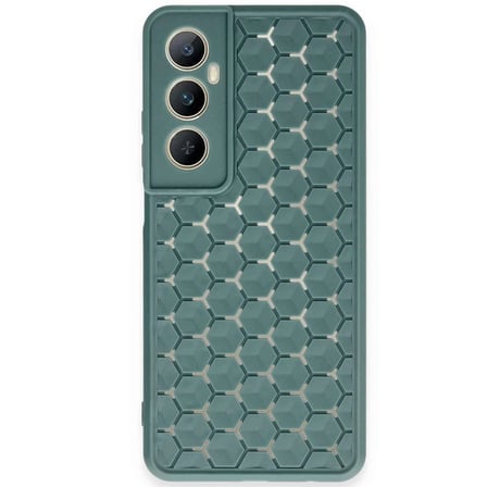 Realme C65 Kılıf Petek Silikon Kapak - Koyu Yeşil