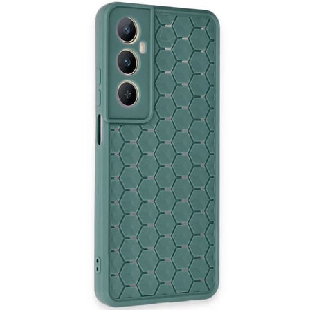 Realme C65 Kılıf Petek Silikon Kapak - Koyu Yeşil