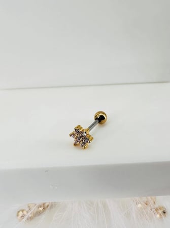 Zirkon Taşlı Uç Kısmı : Pirinç Kıkırdak Bar Uzunluğu : 6 Mm / Bar Kalınlığı 0.8 Mm / Top Boyu 3 Mm - Pt0002-1