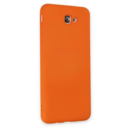 Samsung Galaxy J7 Prime Kılıf Nano içi Kadife Silikon - Turuncu