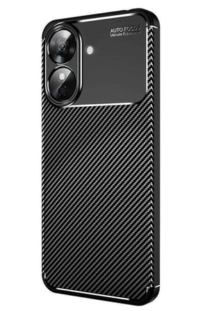 Realme Note 60 Kılıf Auto Focus Karbon Kapak - Siyah