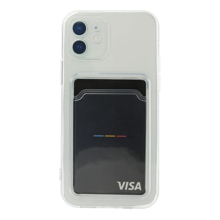iPhone 12 Kılıf Kart Şeffaf Silikon - Şeffaf