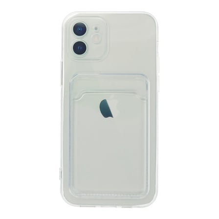 iPhone 12 Kılıf Kart Şeffaf Silikon - Şeffaf