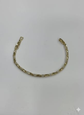 Zirkon Taşlı Pirinç Cm Bileklik 17+2 Cm  - Kbl0399