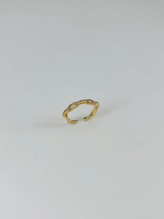Ayarlanabilir Zirkon Taşlı Pirinç Bijuteri Yüzük - Yz0195-1