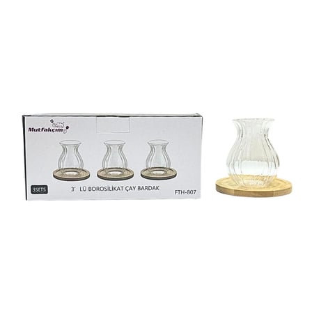 Bambu Tabaklı Çay Bardağı