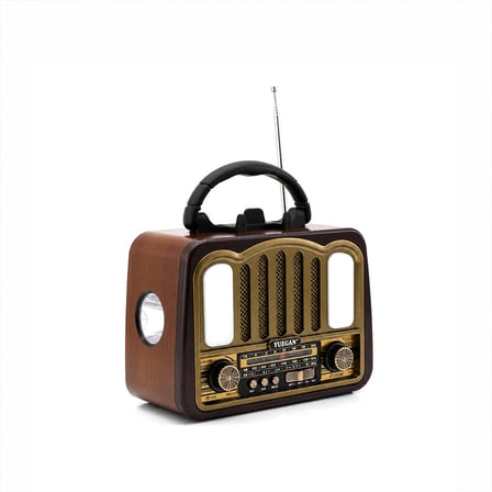 Şarjlı - Nostalji Bluetooth İbreli Fm Radyo MP3 Usb - Tf Player Speaker PL-4702