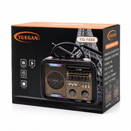 Şarjlı - Nostalji Bluetooth İbreli Fm Radyo MP3 Usb - Tf Player Speaker PL-4702